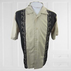 Havanera camp panel shirt M embroidered Cuban